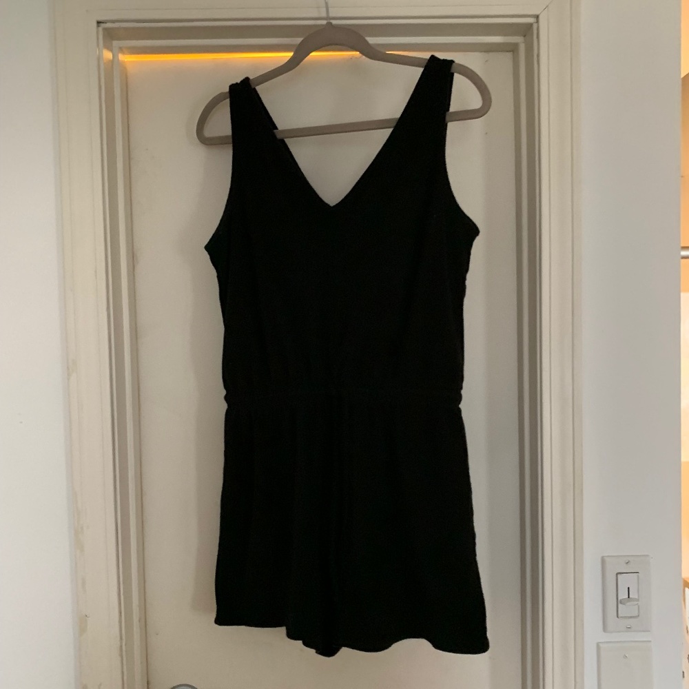 Old Navy Black Terry Romper